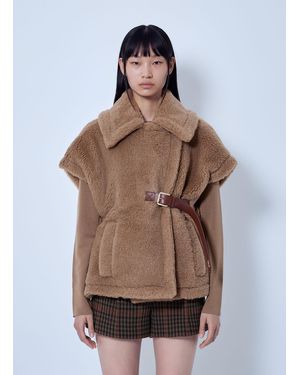 Max Mara Belted Teddy Cape - Brown