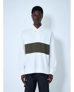 Margaret Howell Paneled Long Sleeve Polo Shirt - White