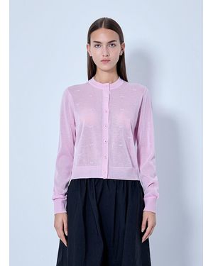 Cecilie Bahnsen Pretty Bow Knit Cardigan - Purple