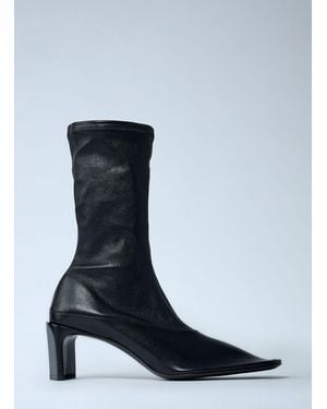 Jil Sander Heeled Leather Boots - Blue
