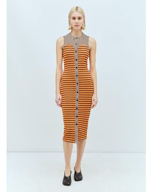 Reward If Found Cardi Striped Dress - White