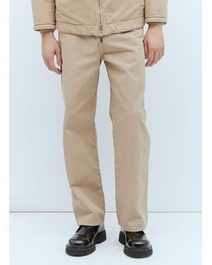 Miu Miu Garment-Dyed Gabardine Trousers - Natural