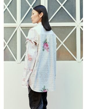 Rave Review Eli Flower Shirt - Gray
