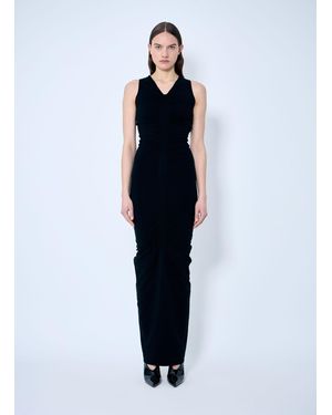 Alexander Wang Ruched Wide V Neck Maxi Dress - Blue