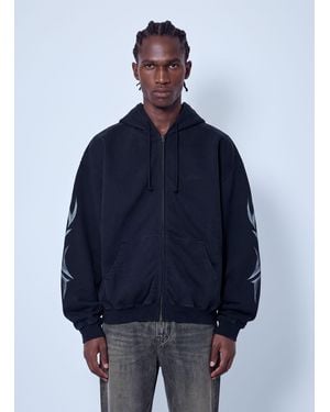 Vetements Graffiti Zip-up Hoodie - Blue