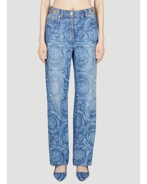 Versace Barocco Regular Fit Jeans - Blue