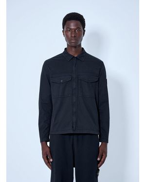 Stone Island Button-Down Cotton Shirt - Blue