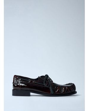Dries Van Noten Patent Lace-Up Shoes - White