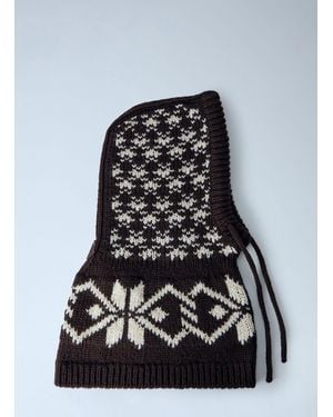 Moncler Patterned Knit Balaclava - Black