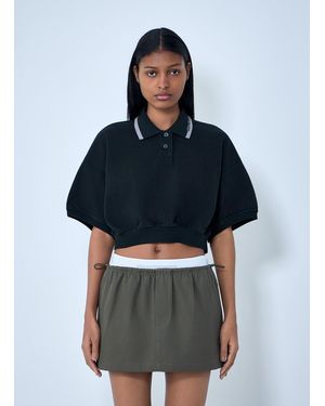 Alexander Wang Cropped Polo Shirt - Blue