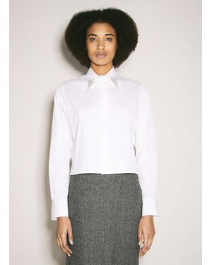 Prada Embroidered Poplin Shirt - White