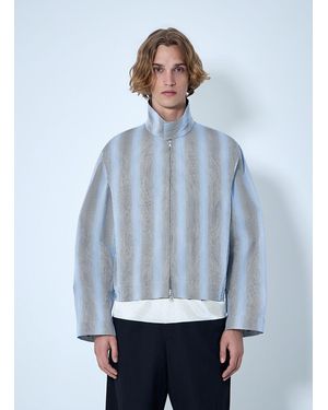Dries Van Noten Striped Zip-Up Jacket - Blue