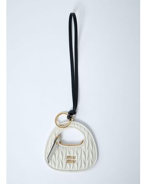 Miu Miu Wander Leather Keyring - Blue