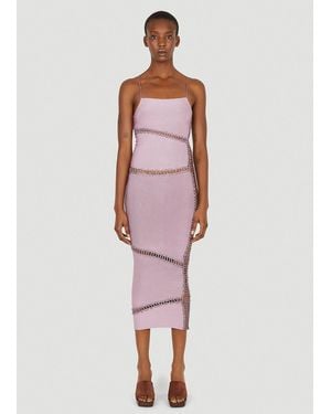 Isa Boulder Jigsaw Spaghetti Strap Dress - Pink