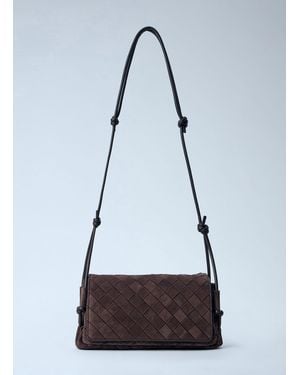 Bottega Veneta Notturno Flap Pouch Bag - Grey