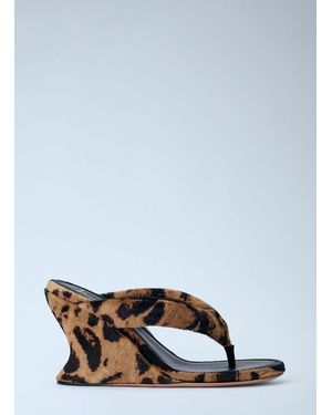 Balenciaga Gaeta Wedge Thong Sandals - Brown