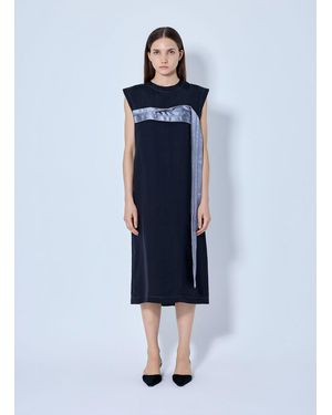 Marni Sleeveless Midi Dress With Satin Detail - Blue