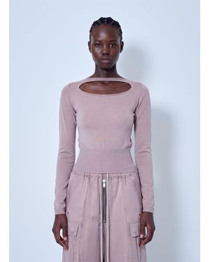 Rick Owens Slashed Cropped Pull Top - Purple
