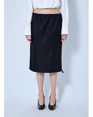 Prada Elastic Waist Re-Nylon Midi Skirt - Blue