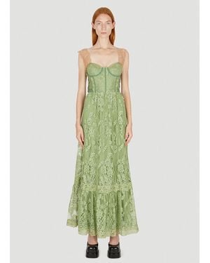Gucci Floral Lace Gown - Green