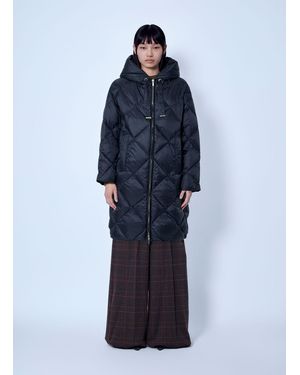 Max Mara Diamond-Quilted Coat - Blue