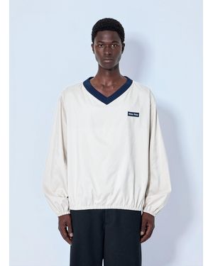 Miu Miu Technical Pongé Sweatshirt - White