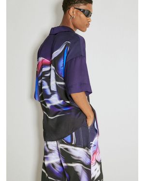 Gerrit Jacob Satin Graphic Shirt - Blue