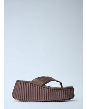 Chloé Nama Wedge Sandals - White