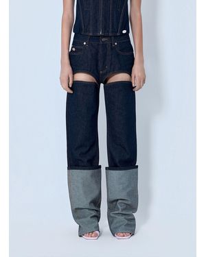 Jean Paul Gaultier Cut Out Wide Leg Jeans - Blue