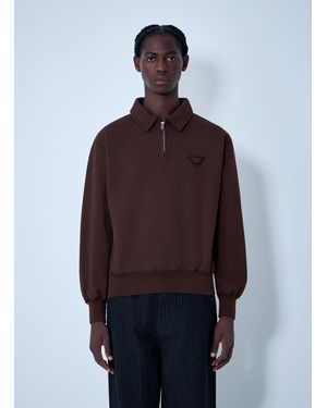 Prada Logo Motif Sweatshirt - Red