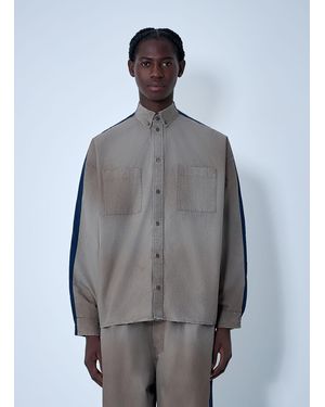 Balenciaga Washed Cotton Track Shirt - Grey