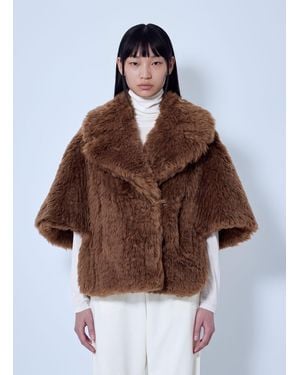 Max Mara Short Boxy Cape - Brown
