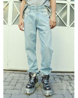 VTMNTS Double Waist Denim Jeans - Blue