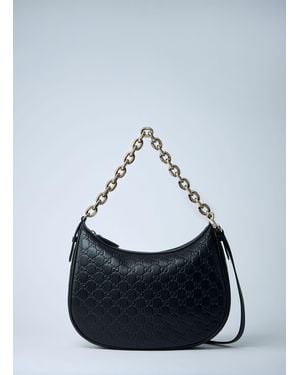 Gucci Large Gg Emblem Shoulder Bag - Blue