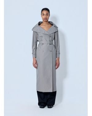 Max Mara Long Trench Coat - Blue
