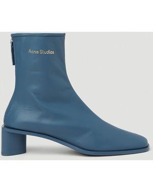 Acne Studios Logo Print Ankle Boots - Blue