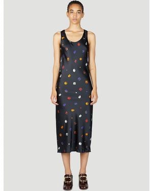 Sportmax Gemstone Print Midi Dress - Blue