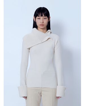 Sportmax Ribbed Knit Jumper - White