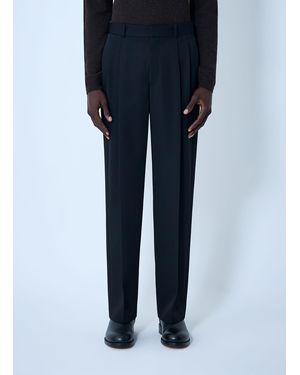 The Row Zev Wool Trousers - Blue