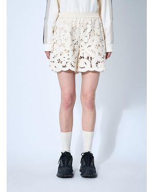 Moncler Embroidery Anglaise Shorts - White