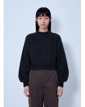 Max Mara Crewneck Mohair-Blend Sweater - Blue