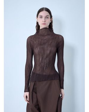 Issey Miyake Chiffon Twist Top - Purple