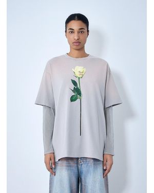 Acne Studios Layered Graphic T-Shirt - Gray