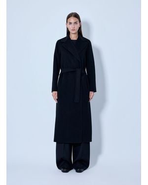 Max Mara Belted Wool Coat - Blue