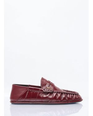 Saint Laurent Le Loafer Penny Slippers - Red