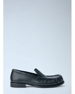 Dries Van Noten Textured Leather Loafers - Blue