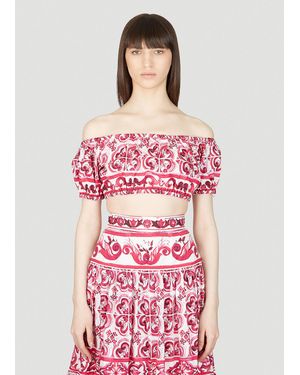 Dolce & Gabbana Majolica Print Top - Red