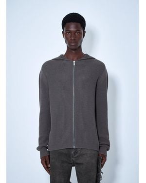 Rick Owens Wool Zipped Hoodie - Gray