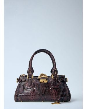 Chloé Chloé Paddington Embossed Python Effect Shoulder Bag - Multicolour