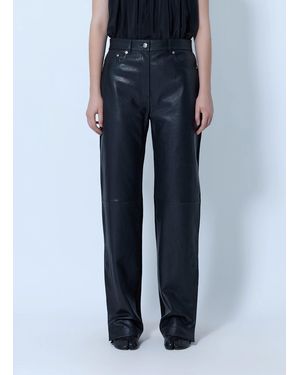 Sportmax High-waist Leather Trousers - Blue